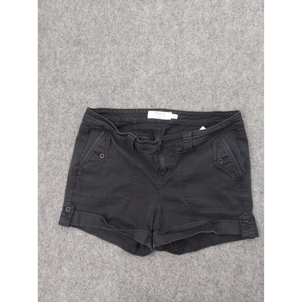 Torrid Shorts 16 Black Cuffed Chino Stretch Walking Outdoor Casual Beach